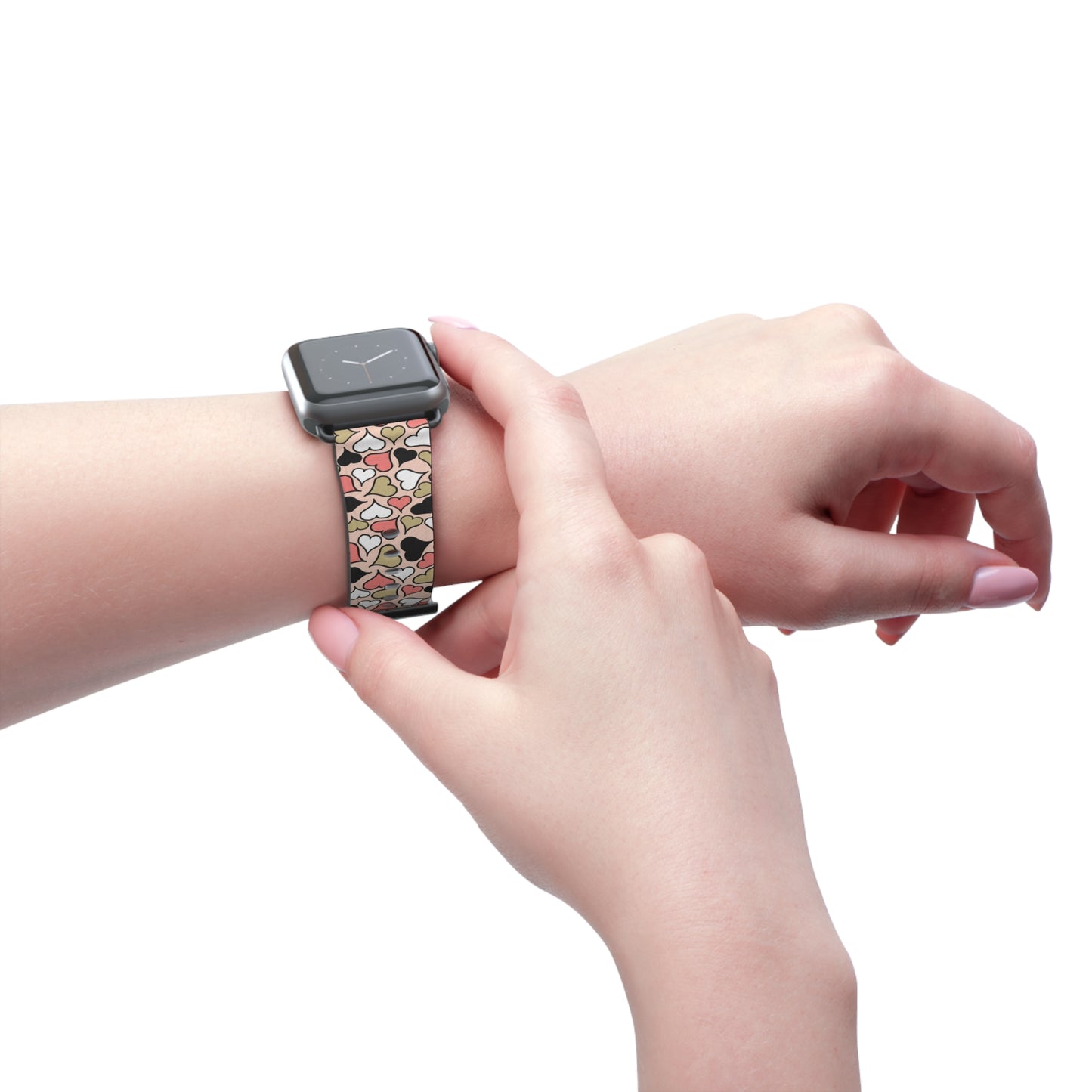 Love Heart Pattern Watch Band for Women - Stylish Apple Watch Strap