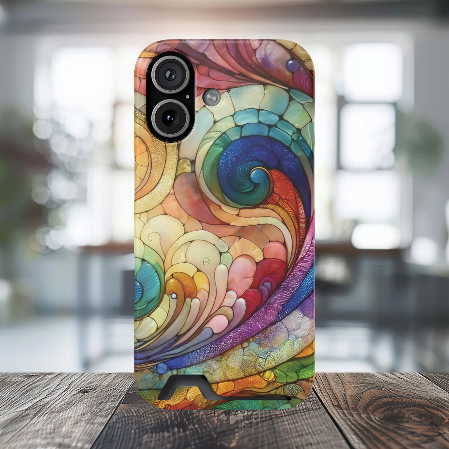 Spiral Spectrum iPhone and Samsung Case Card Holder