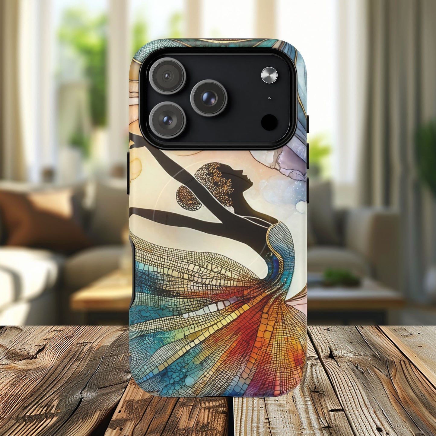 Artistic iPhone Case with Dancer Design, Tough Magnetic Case, Unique Gift for Dancers, Colorful iPhone Cover, Stylish Accessory.