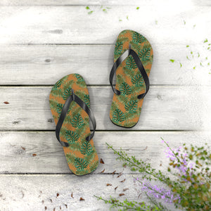 Brown Tropical Bliss Flip Flops