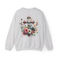 Faith and Floral Cross Unisex Heavy Blend Crewneck
