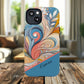 Personalized Sunset Garden Whirl Tough iPhone Magnetic Case for iPhone, Artistic Phone Cover, Durable Protection, Gifts for Her, Unique Style