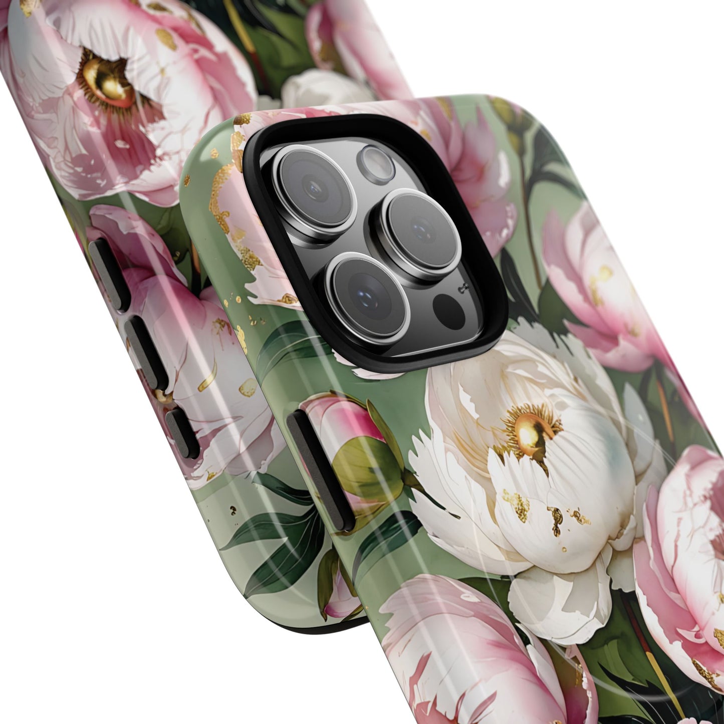 Floral Peonies Tough Magnetic Phone Cases, Durable Floral Phone Cover, Chic Flower Case, Stylish Phone Protector, Gift for Her