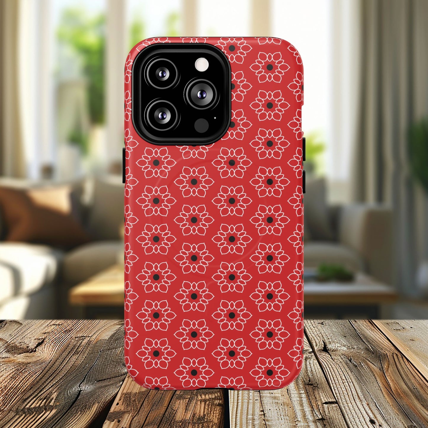 Stylish Geometric Magnetic iPhone Cases, Floral iPhone Cover, Durable Smartphone Cases, Trendy Accessories, Gift for Her
