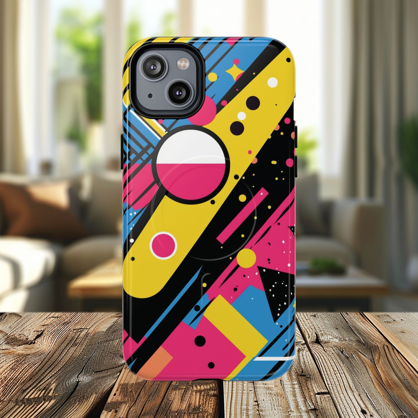 Electric Motion Mix iPhone Cases for Creative Souls | Tough iPhone Magnetic Cases, Stylish Protection, Unique iPhone Accessories, Gift for Art Lovers, Retro Vibes
