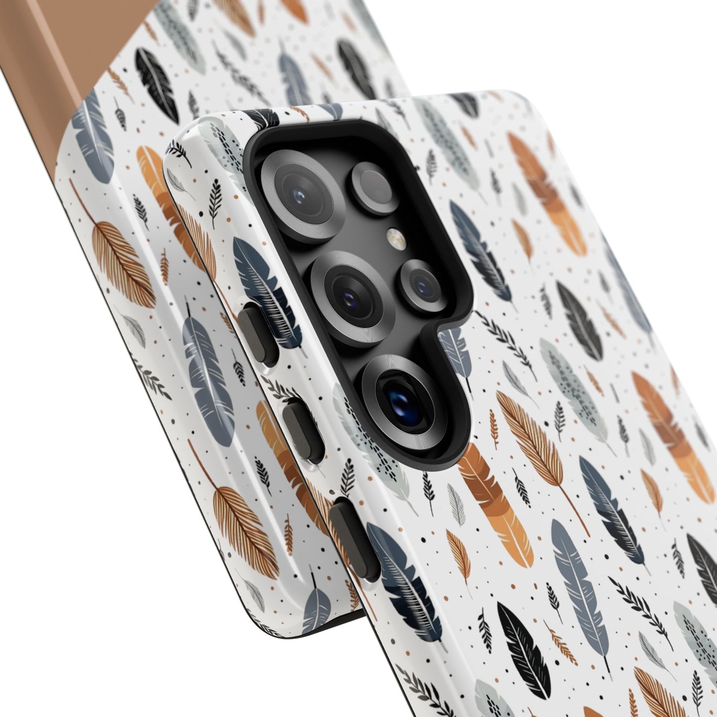 Personalized Whispering Feathers Tough Case — Dark Feather Protective Phone Case for Samsung & Google