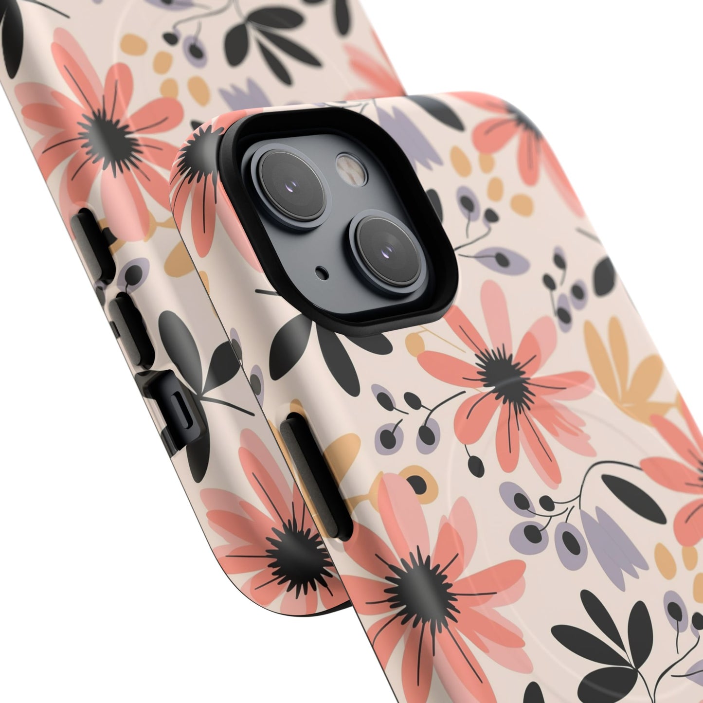 Stylish Soft Petal Noir iPhone Case, Floral iPhone Accessory for Her, Tough iPhone Magnetic Cases, Trendy iPhone Cover, Gift for Friends, Summer Vibes