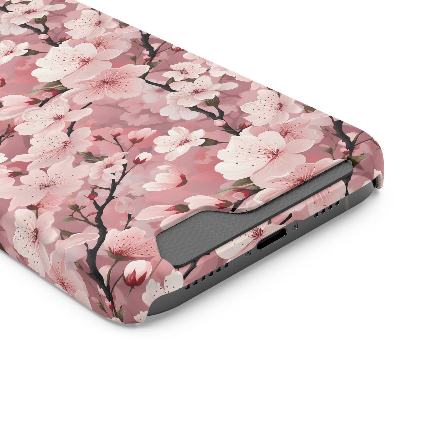 Cherry Blossom iPhone and Samsung Case With Card Holder