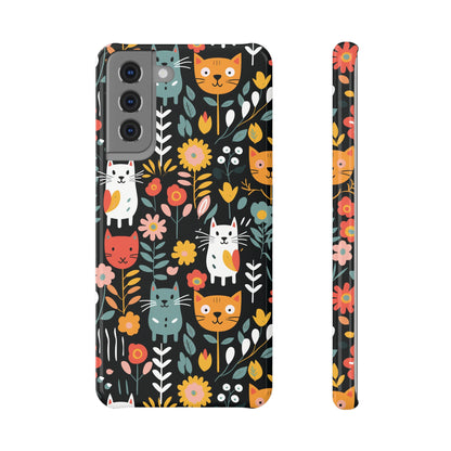 Whimsical Feline Garden Slim Snap Case