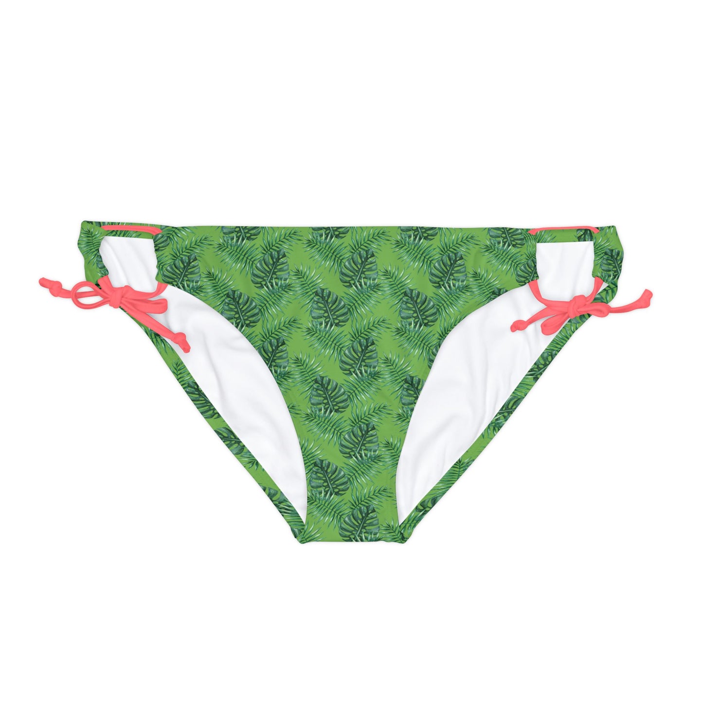 Green Tropical Bliss Loop Tie Side Bikini Bottom (AOP)