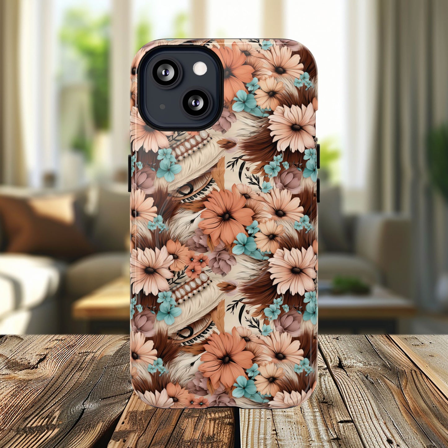 Spirit in Bloom Tough iPhone Magnetic Cases, Cute iPhone Accessories, Flower Design, Gifts for iPhone 14, 15, 16, 17, Pro Max, Boho Style, Western Style