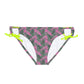 Pink Tropical Bliss Loop Tie Side Bikini Bottom (AOP)