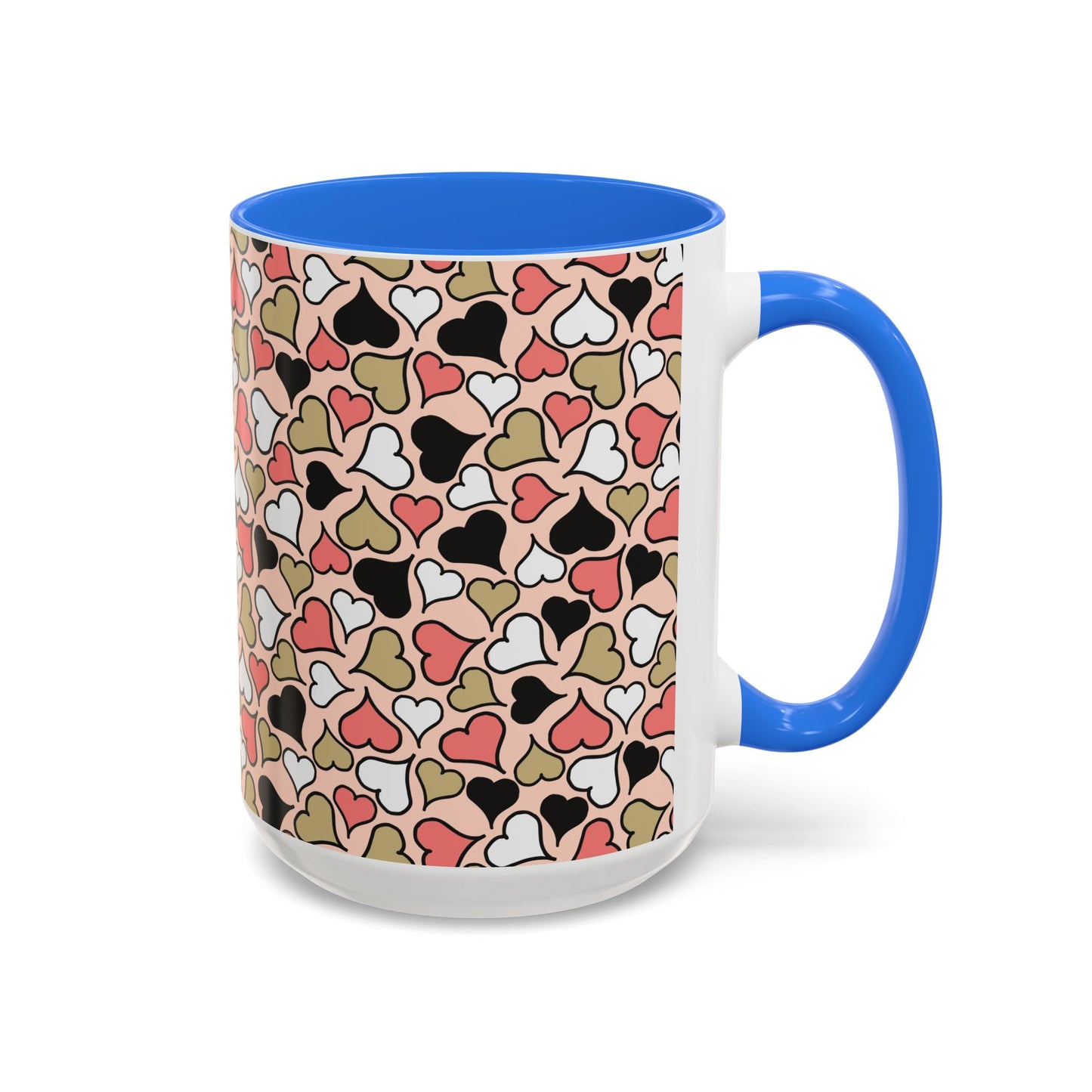 Heart Patterned Coffee Mug - Colorful Love Design, Perfect for Gifts & Celebrations