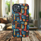 Urban Totem Vibe Tough iPhone Magnetic Case, Colorful Bohemian Art, Unique Gift for Him/Her, Holiday Accessory, iPhone Protection, MagSafe iPhone Case.