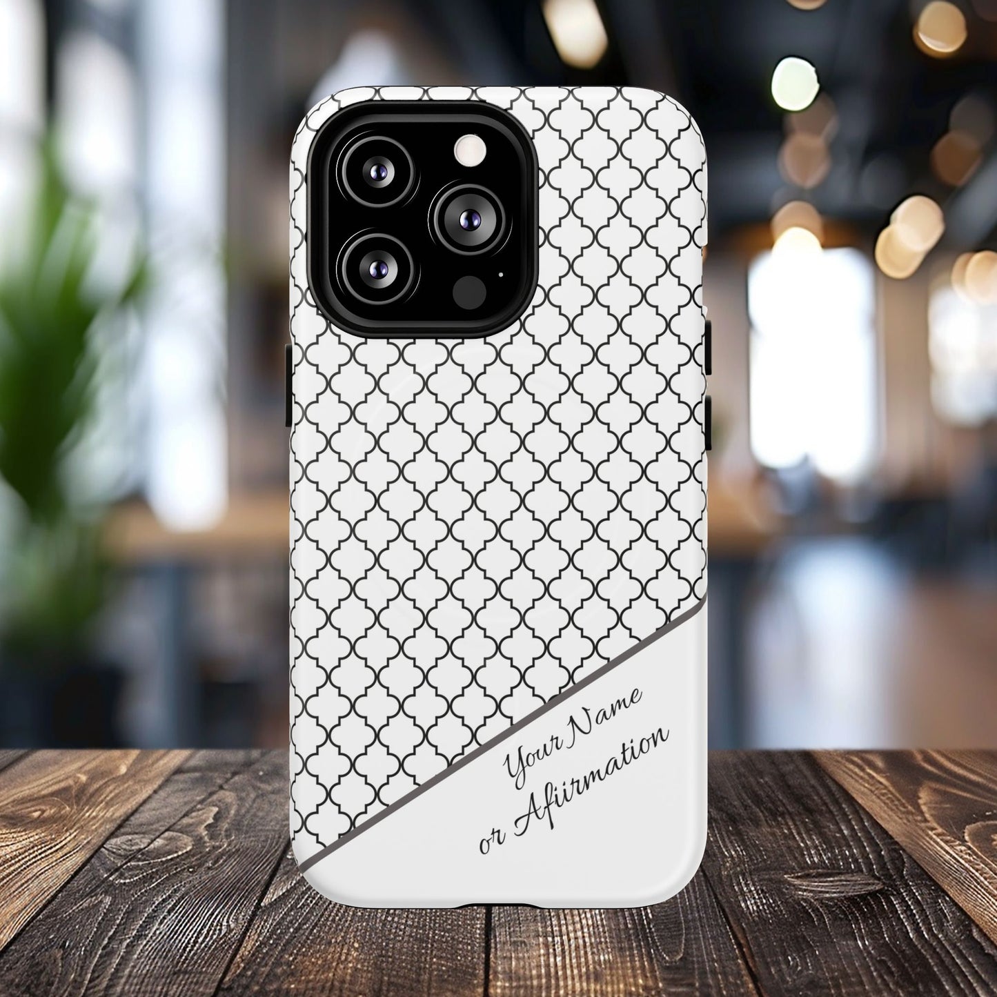 Personalized Casablanca Charm Tough MagSafe Magnetic Case, Modern Design, Gift for Him/Her, Holiday Gift, Monochrome iPhone Case