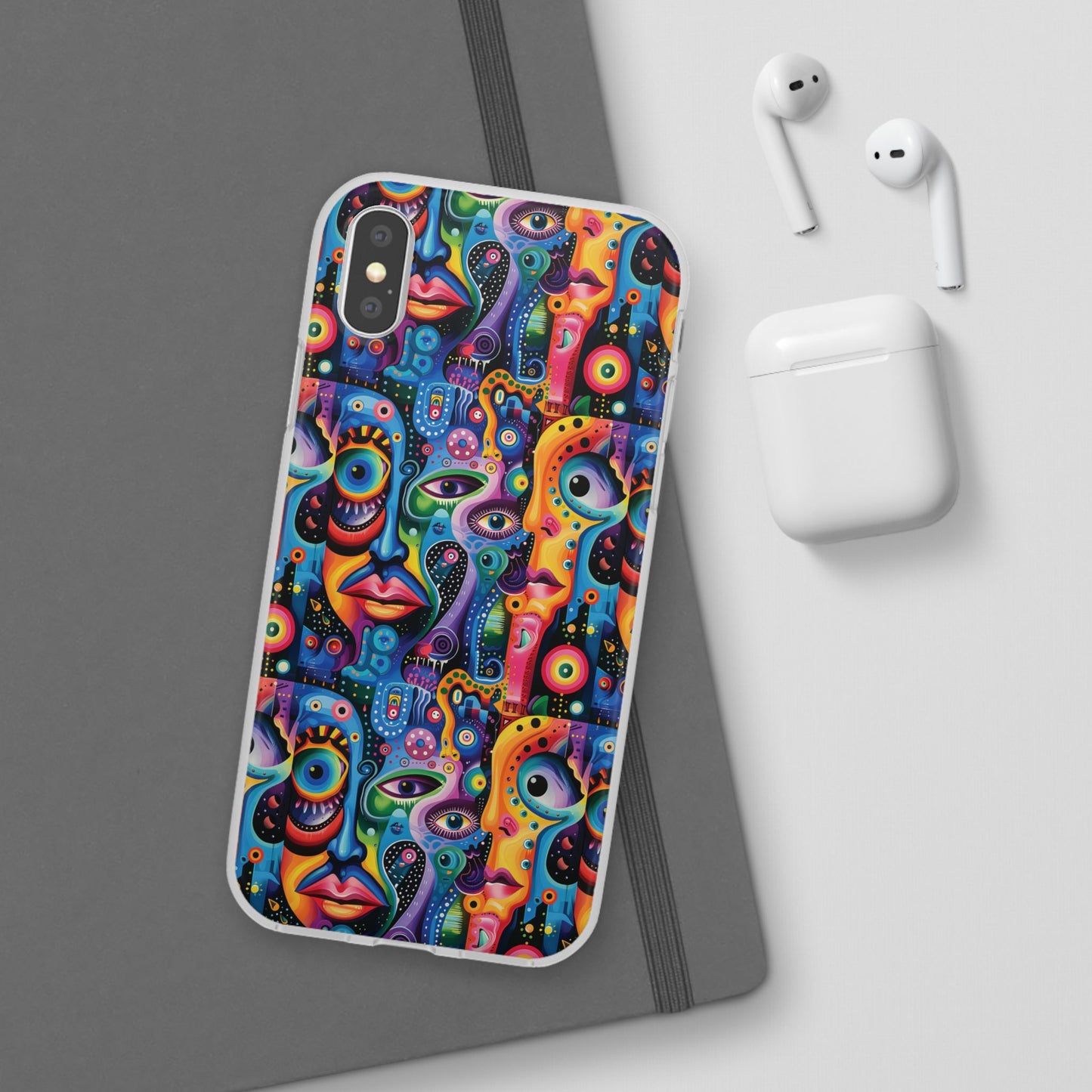 Psychedelic Visions Flexi iPhone and Samsung Case - Colorful Abstract Design.
