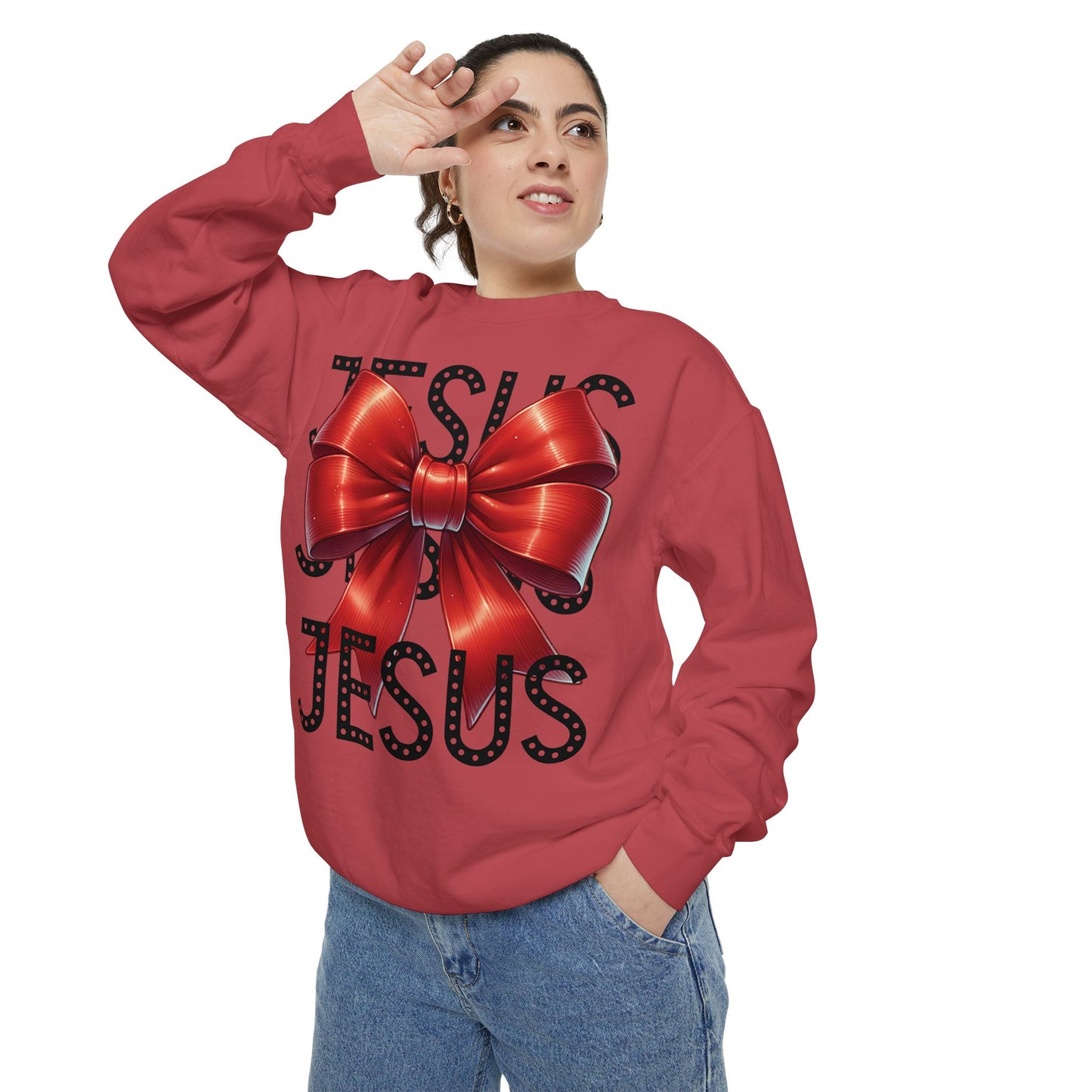 JESUS Charm Unisex Garment-Dyed Sweatshirt