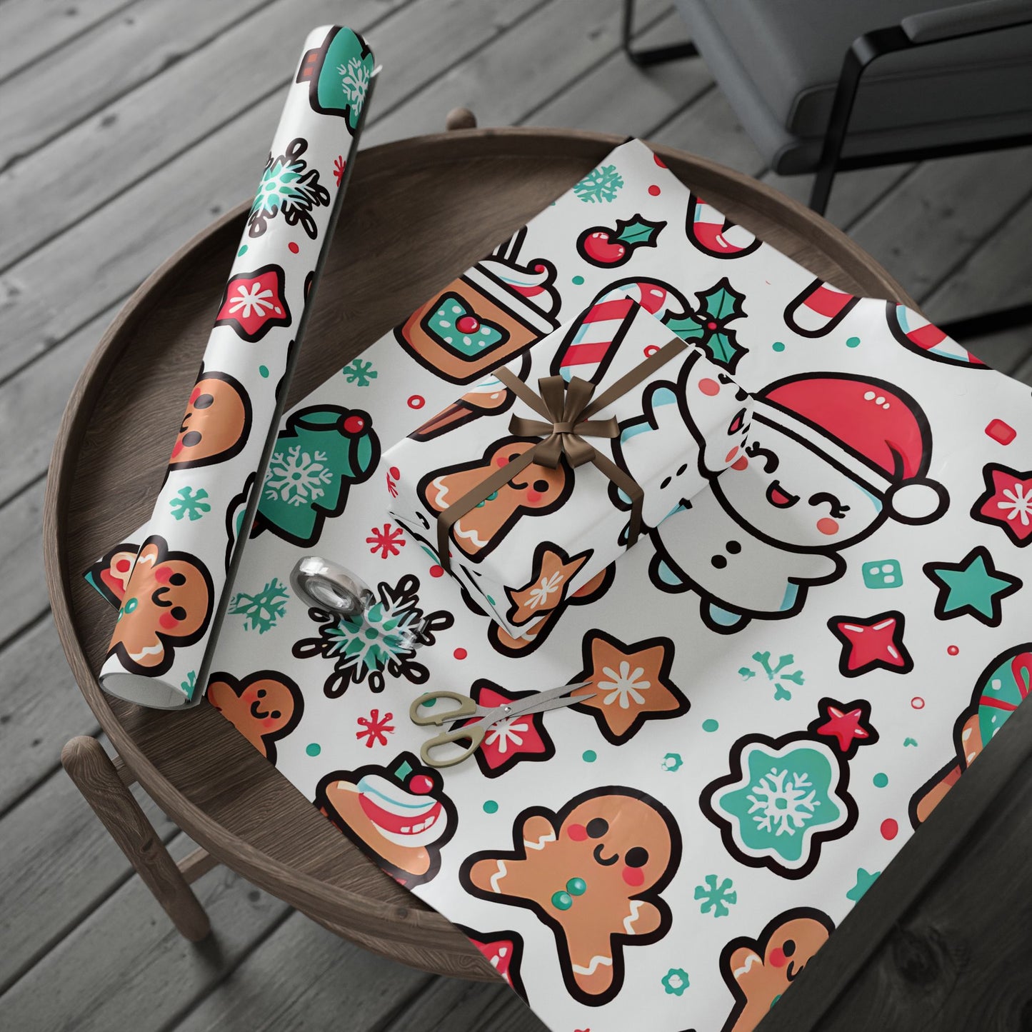 Wrapping Papers - Ginger Bread Holiday Collection - Matte or Glossy Finish - 90gsm Paper