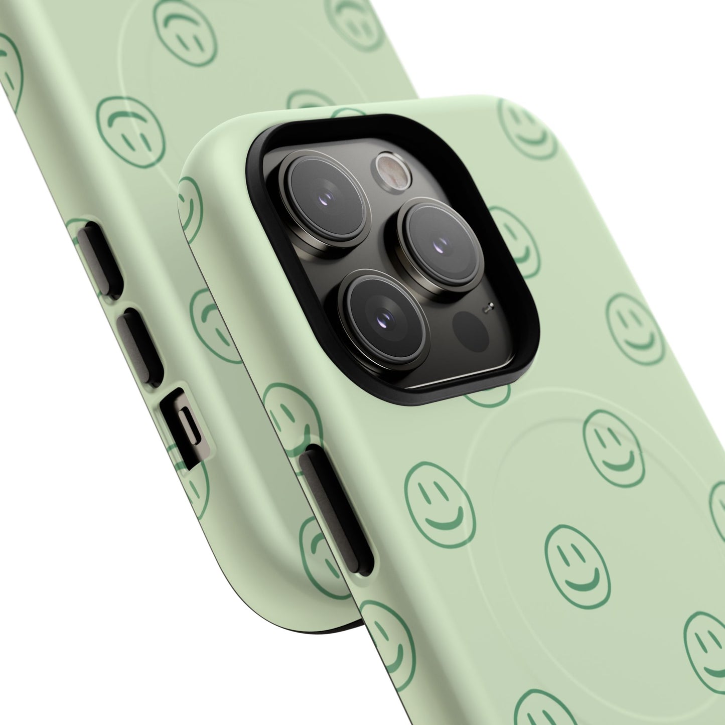 Green Smiley Face Magnetic iPhone Case