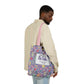 Personalized Purple Doodle Daydream Composition Book Inspired Canvas Tote Bag with Colorful Straps, Cute School Bag, Eco-Friendly Tote, Back to School Shopping Bag, Teacher Gift Idea