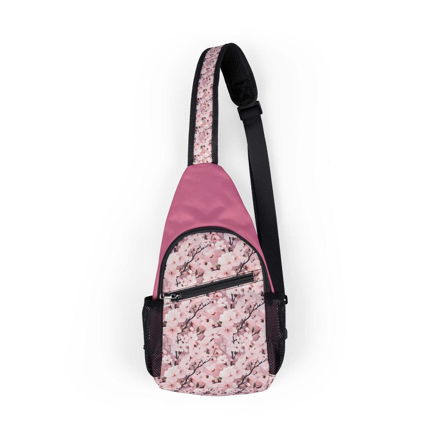 Floral Cherry Blossom Print Chest Bag - Stylish Sling Bag , Cross Body Sling Bag, Chest Bag, Crossbody Backpack, Travel Bag for Everyday Use.