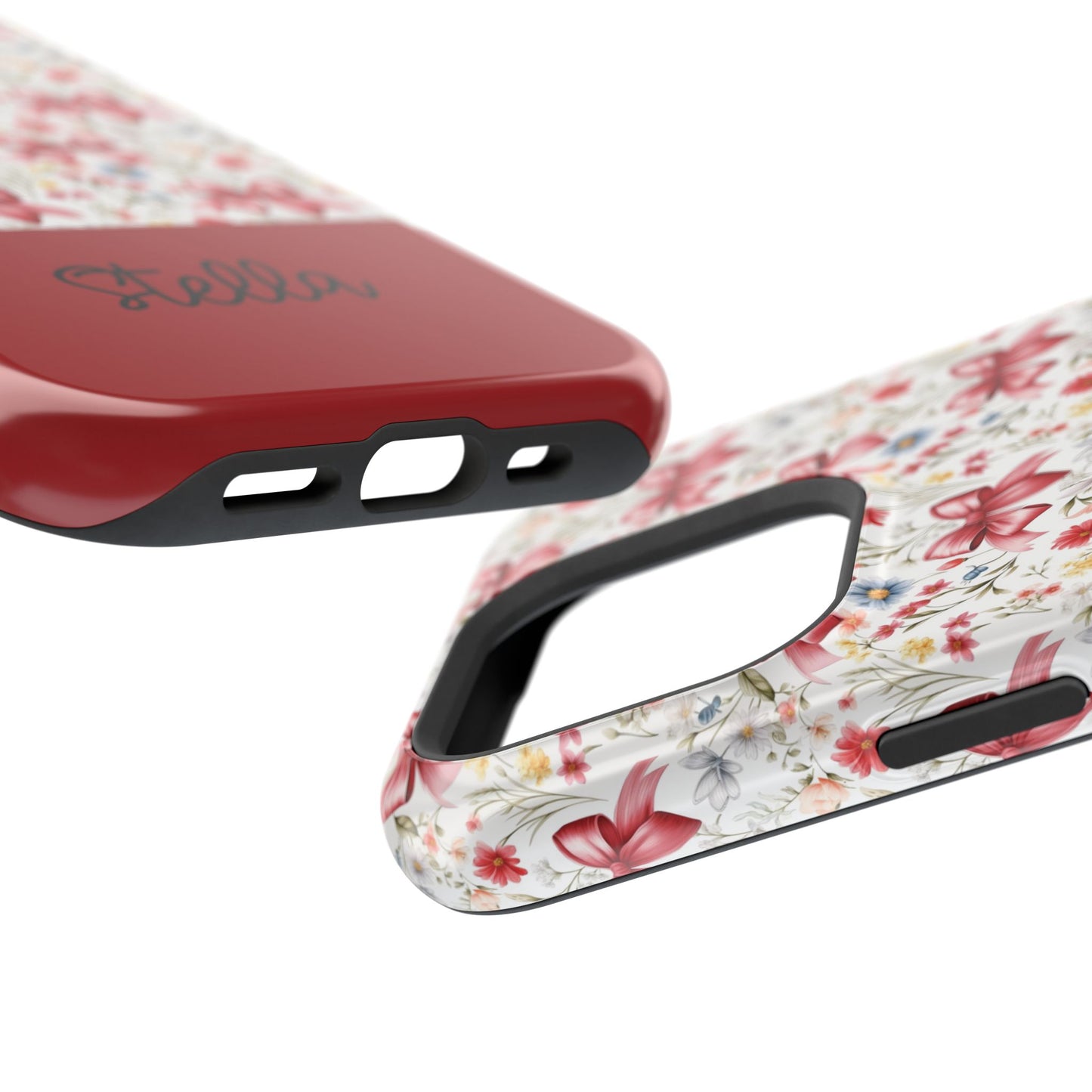 Personalized Rosette Coquette Floral Bow iPhone and Samsung Impact-Resistant Case — Custom Name Case