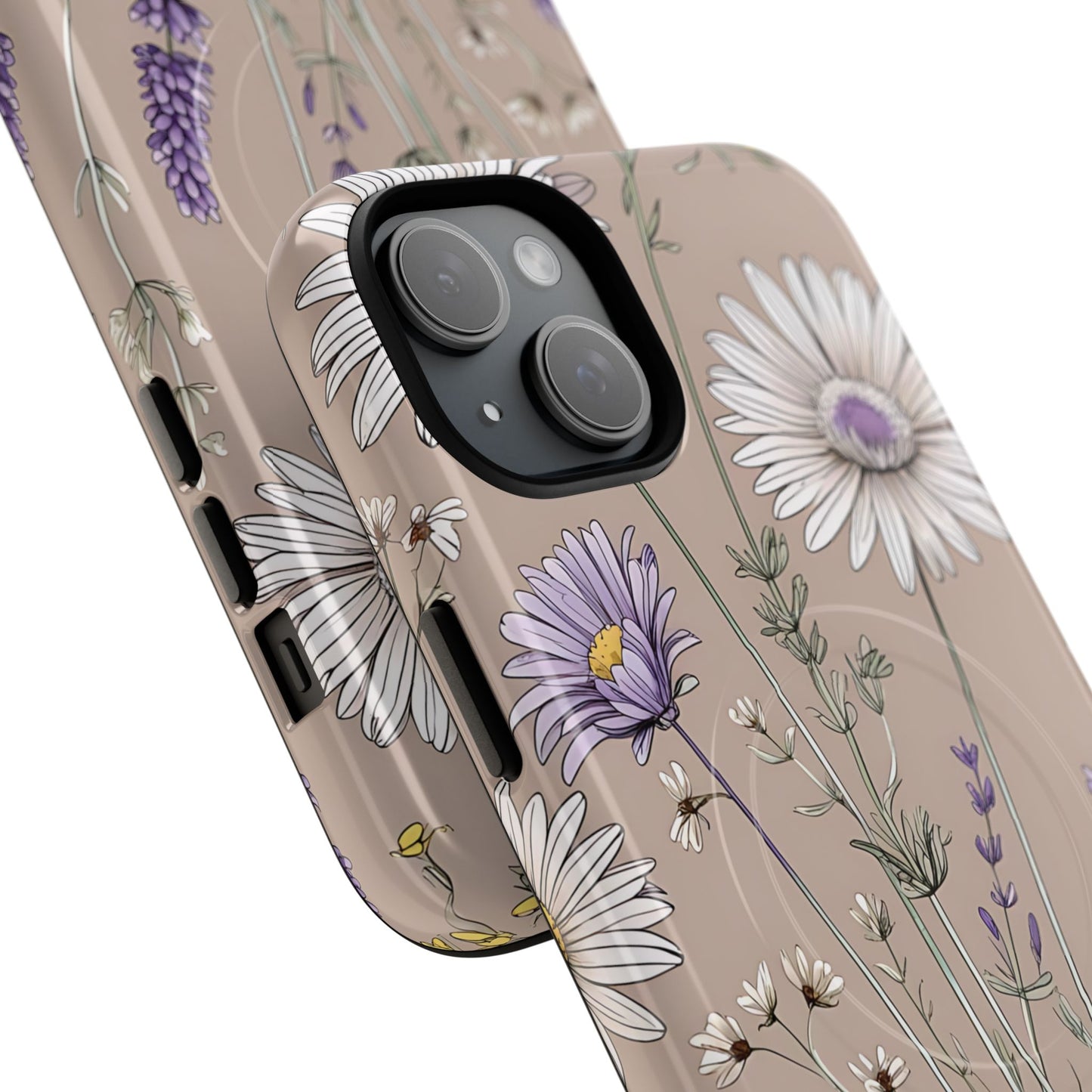Lavender Floral Tough Magnetic Phone Case | Durable Protective Cover, Flower Design, Gifts for Her, Phone Accessories, Nature Lover