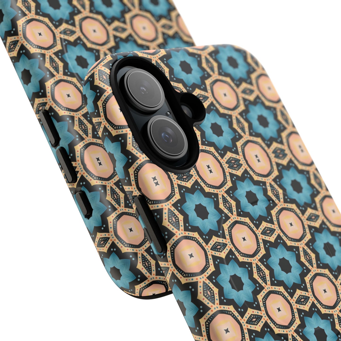 Sahara Star Mosaic Colorful Geometric iPhone Cases, Tough Magnetic iPhone Cases, Vibrant Design iPhone Cover, Durable iPhone Protection, Stylish Tech Accessories.