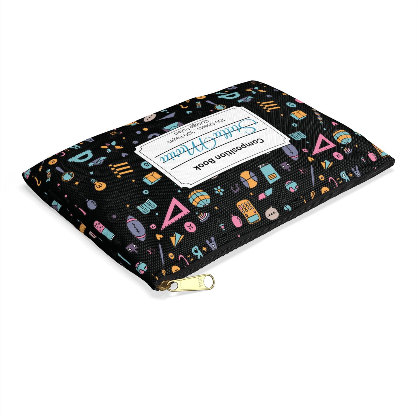 Personalized Chalkboard Chic Composition Book Inspired Accessory Pouch, Kids School Supplies, Classroom Organizer, Teacher Gift, Fun Stationery Case, Back to School