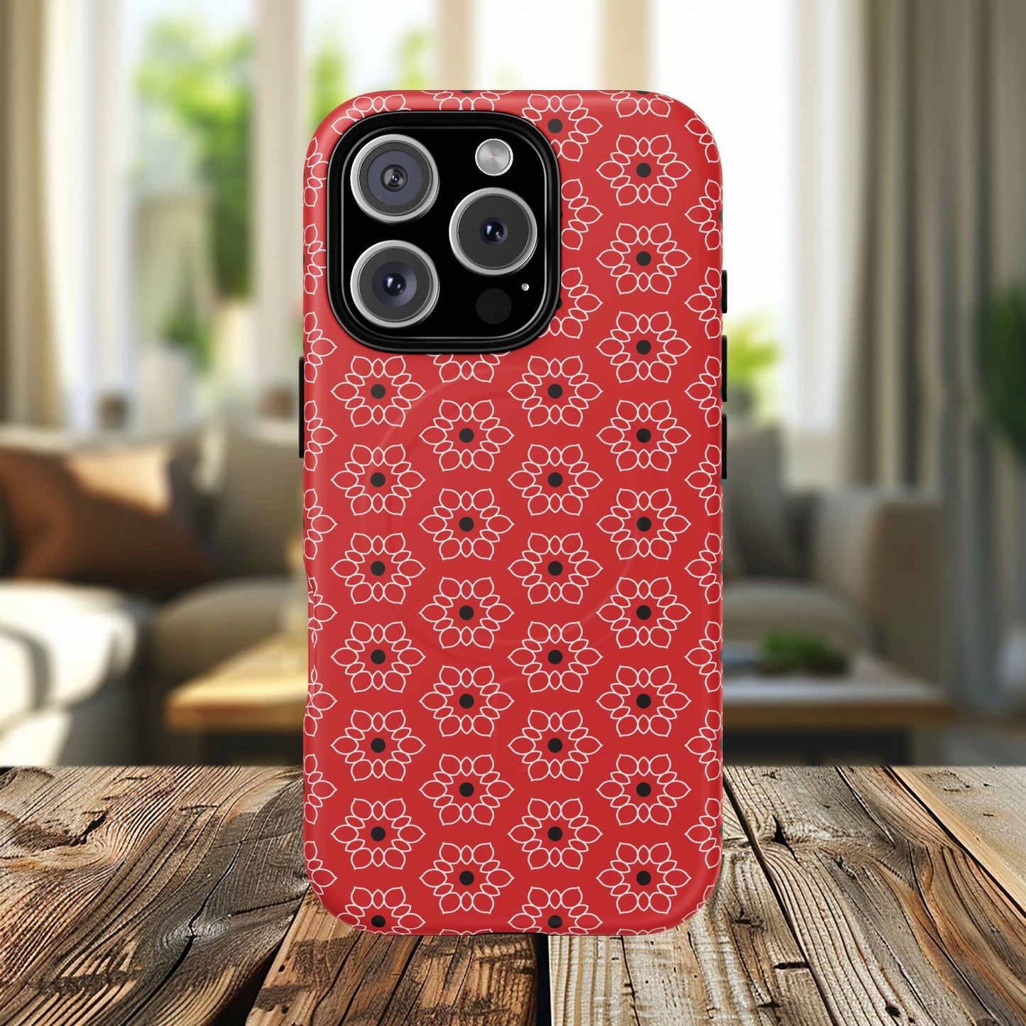 Stylish Geometric Magnetic iPhone Cases, Floral iPhone Cover, Durable Smartphone Cases, Trendy Accessories, Gift for Her