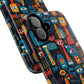 Urban Totem Vibe Tough iPhone Magnetic Case, Colorful Bohemian Art, Unique Gift for Him/Her, Holiday Accessory, iPhone Protection, MagSafe iPhone Case.