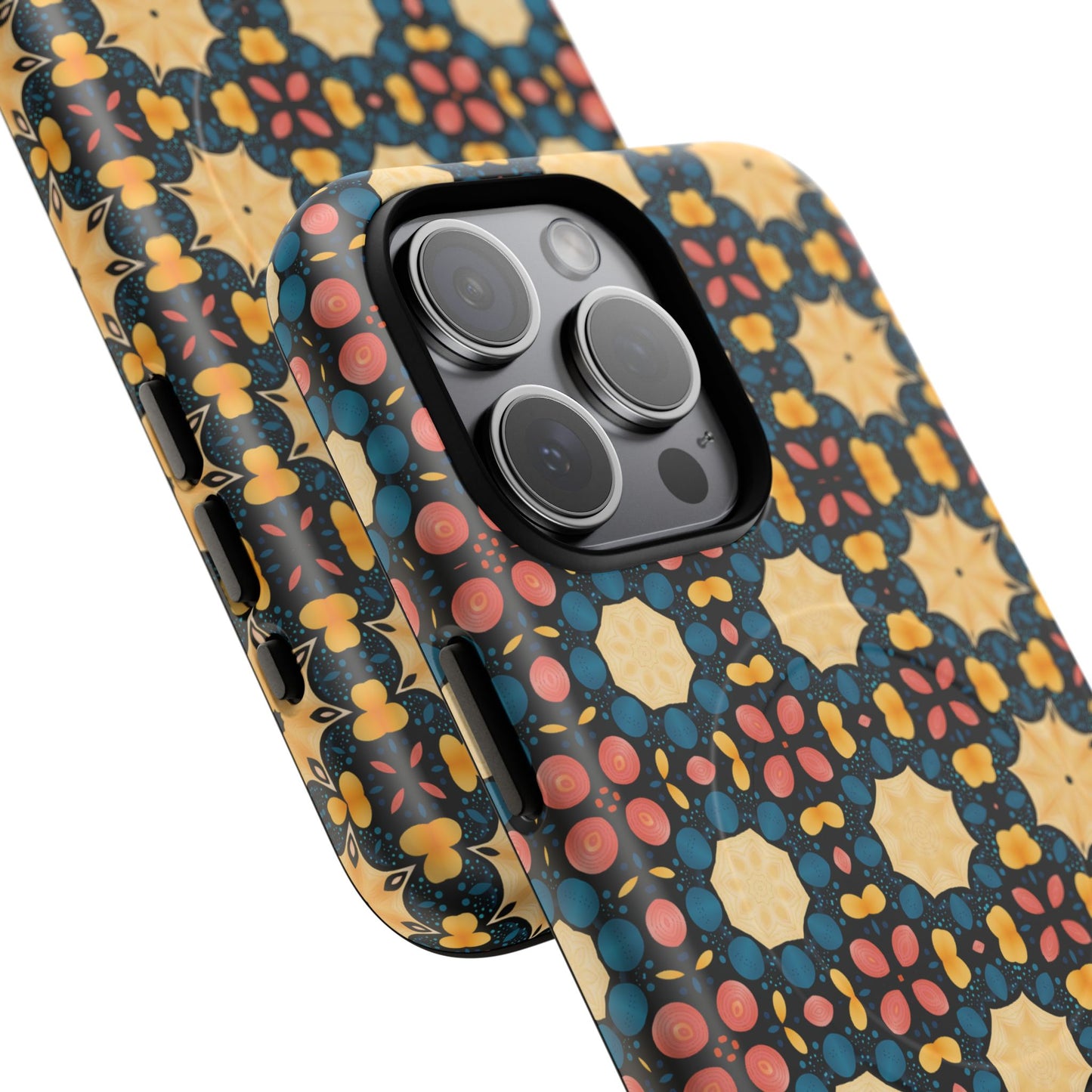 Celestial Spice Tiling Colorful Tough Magnetic iPhone Case, Unique iPhone Cover, Artistic Mobile Shell, Durable Design Accessory, Trendy Gift Idea, MagSafe® iPhone Case.