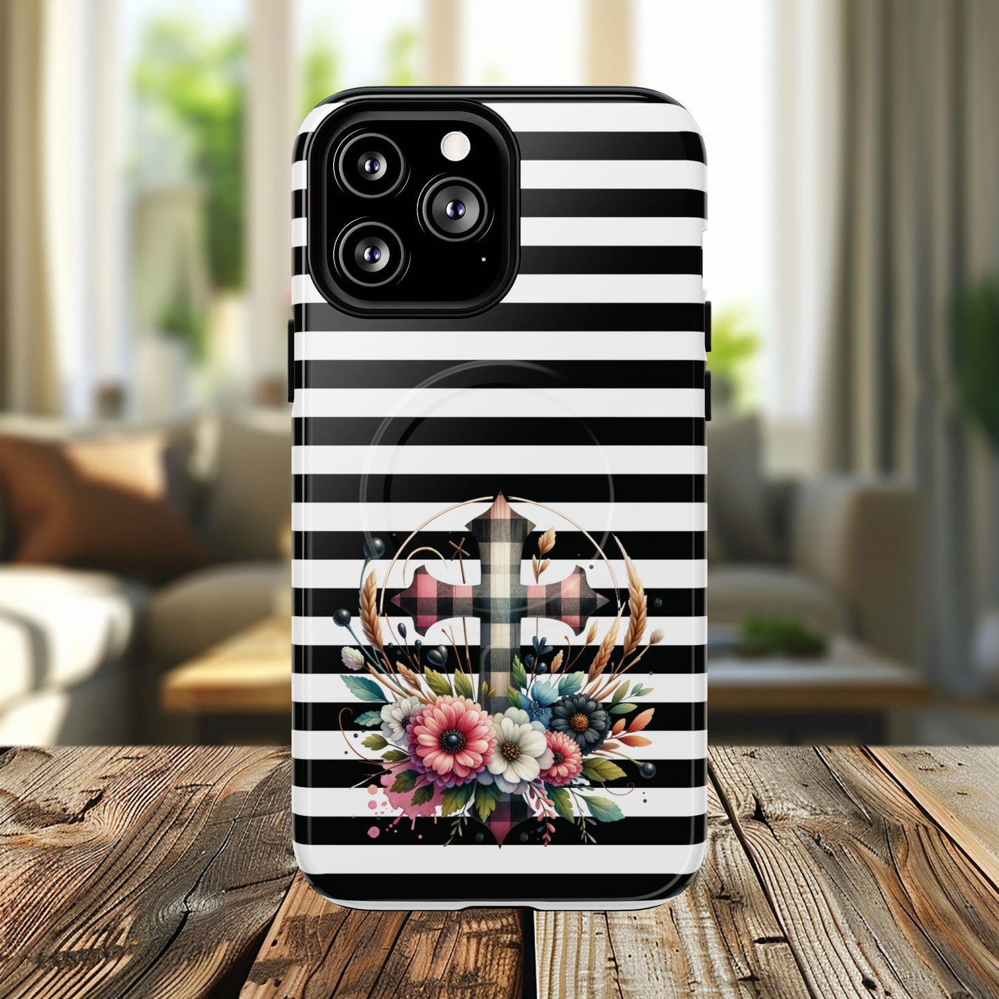 Striped in His Glory iPhone Case, Tough Magnetic Phone Protector, MagSafe iPhone Cover, Durable Case for Everyday Use, Gift for Nature Lovers, Vibrant Design.