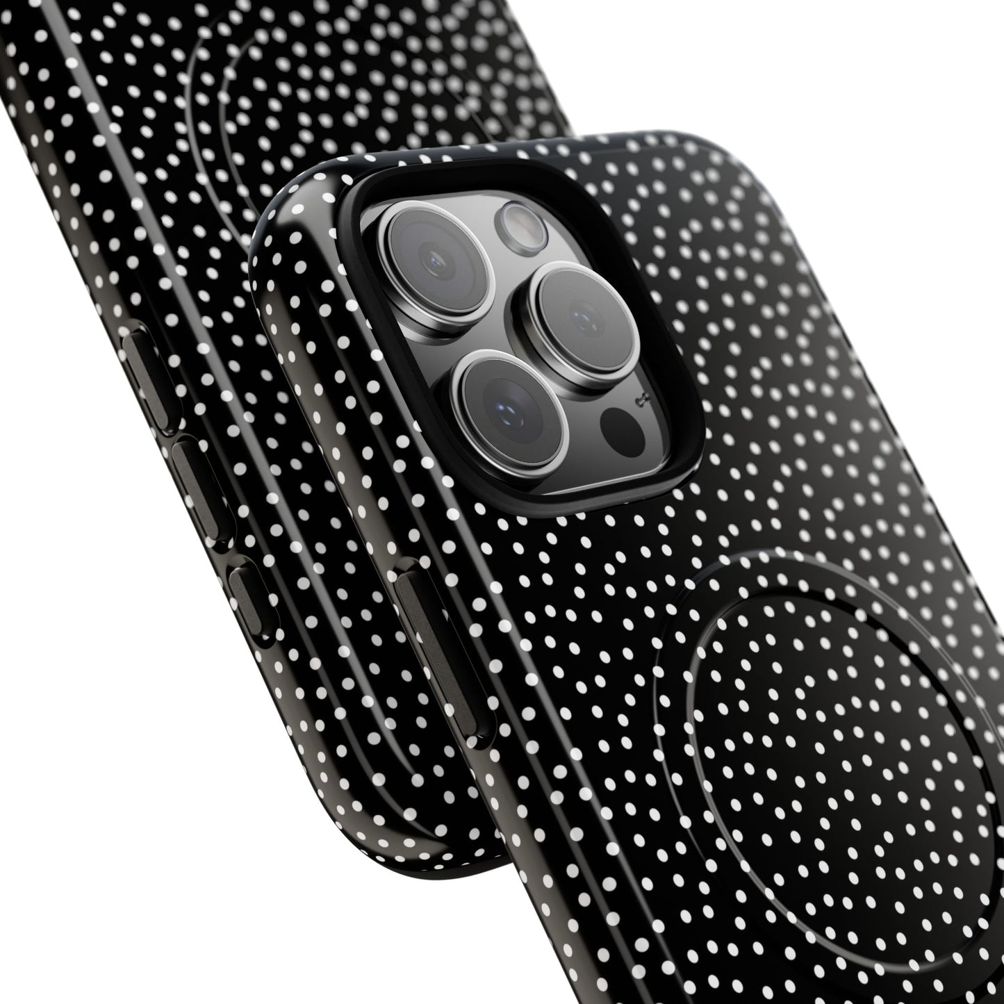 Small Polka Dot Tough iPhone Magnetic Case, Durable iPhone Accessories, Gifts for Tech Lovers, Modern Design.
