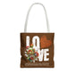 LOVE Always Brown Tote Bag.