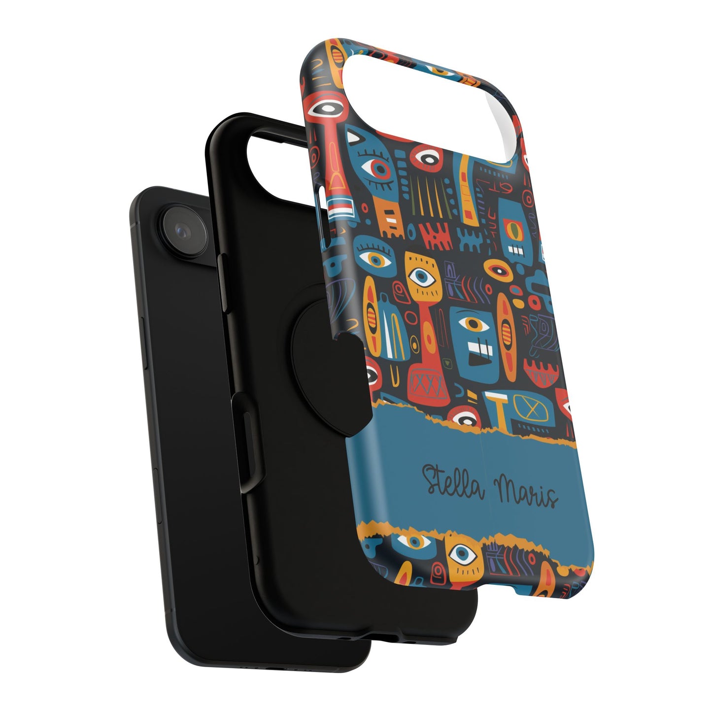 Personalized Colorful Abstract Faces Clear Impact-Resistant Case
