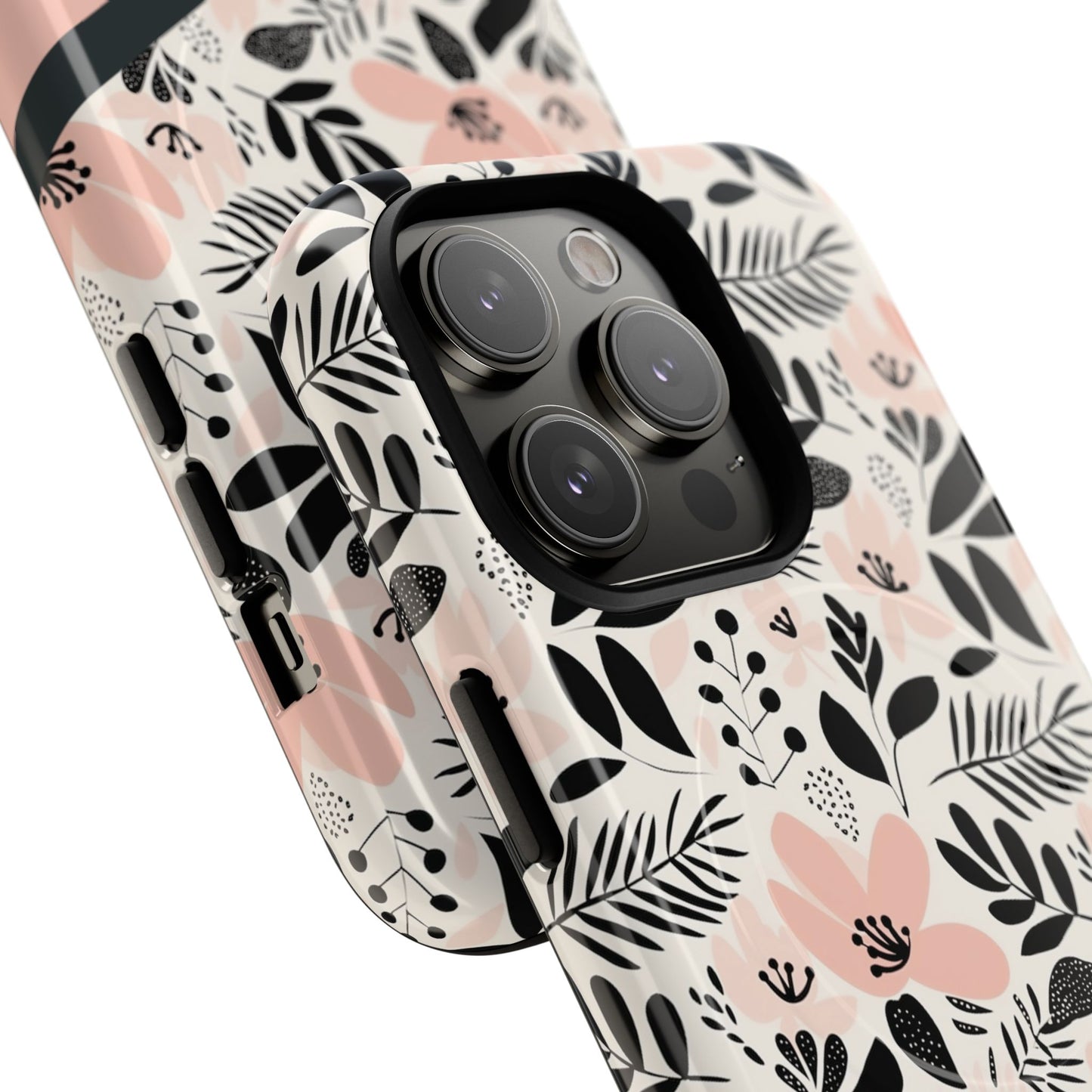 Personalized Floral Blush Garden Whisper Tough Magnetic MagSafe® iPhone® 13, 14, 15, 16, 17, Pro, Pro Max, Plus Cases (Custom Name).