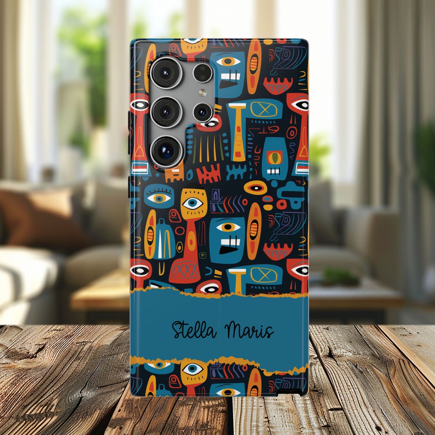 Personalized Colorful Abstract Faces Clear Impact-Resistant Case