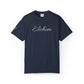 Embroidery 'ELOHIM, GENESIS 1:1' - Faith-Based Unisex Garment-Dyed Comfort Colors T-shirt, Faith Gift Tee, Religious Tee, Embroidery Tee.