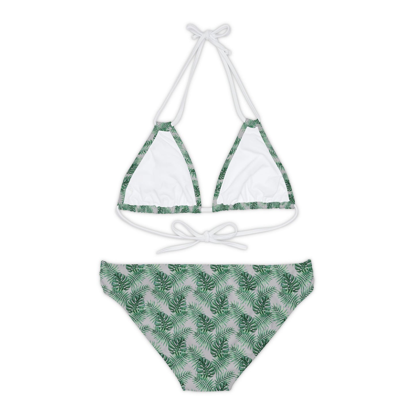 Grey Tropical Bliss Strappy Bikini Set (AOP)