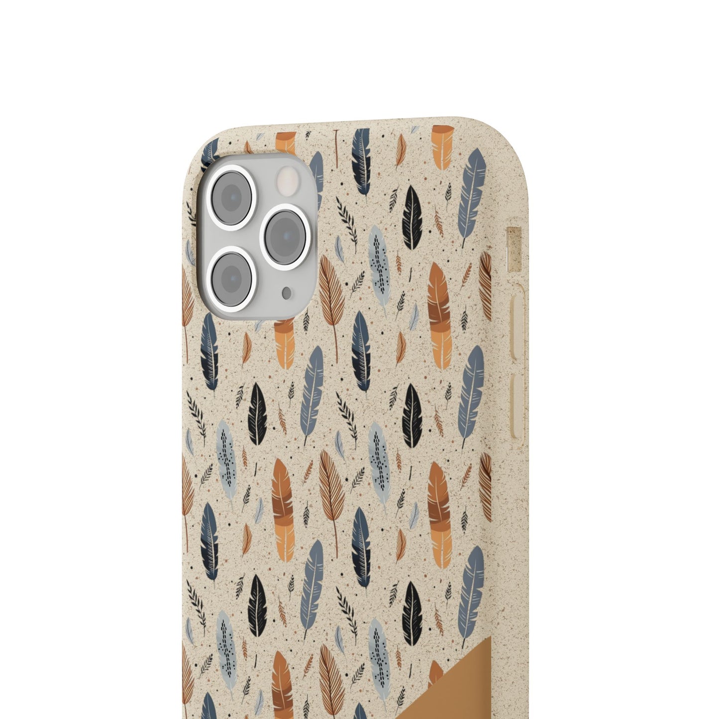 Personalized Whispering Feathers Samsung and iPhone Biodegradable Case, Custom Name Case.