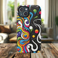 Vibrant Yin Yang Pop Splash Tough Magnetic iPhone Cases, Bold Artwork, Customizable Protection, Gift for Tech Lovers, Colorful iPhone Accessories