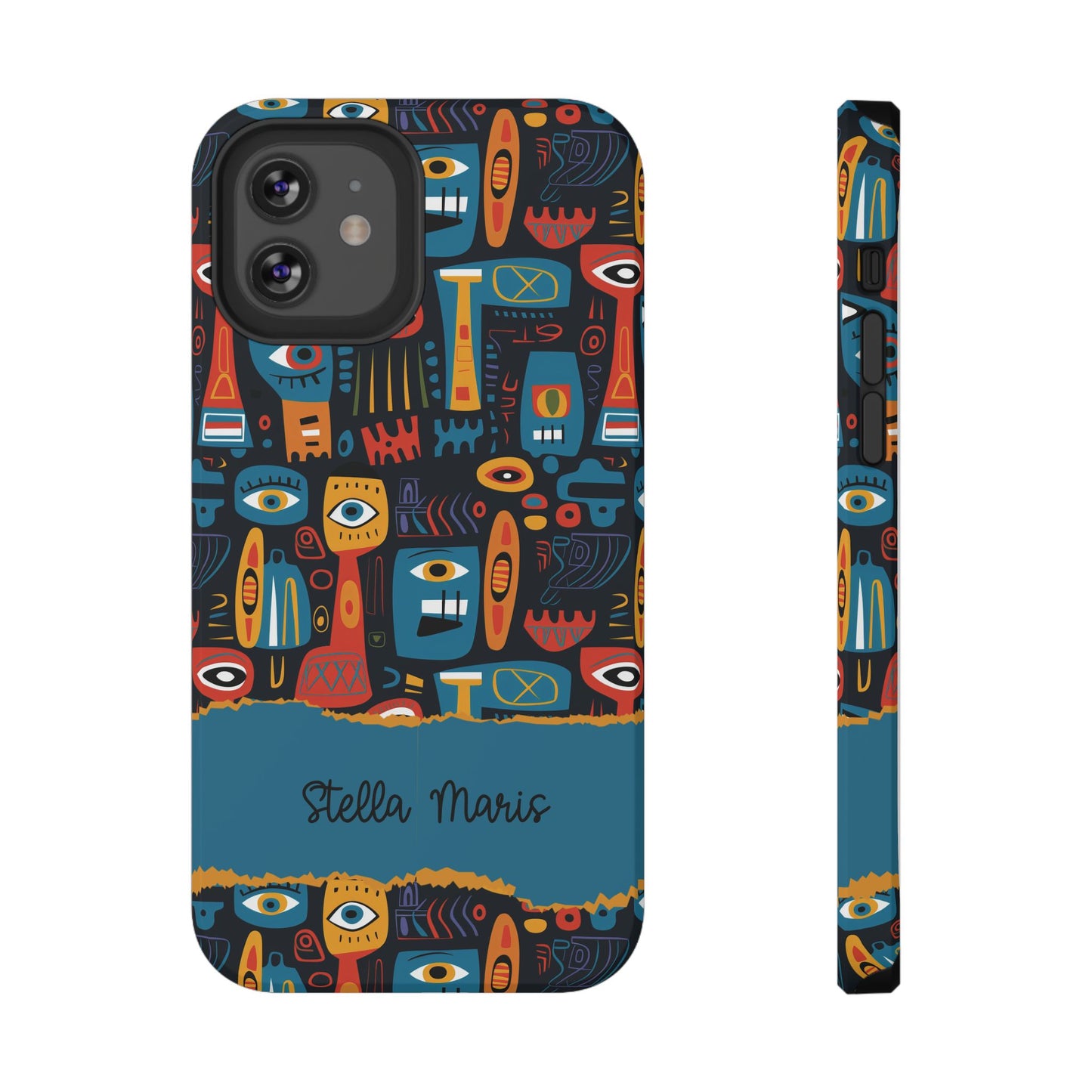 Personalized Colorful Abstract Faces Clear Impact-Resistant Case