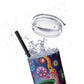 Psychedelic Visions Skinny Tumbler with Straw, 20oz