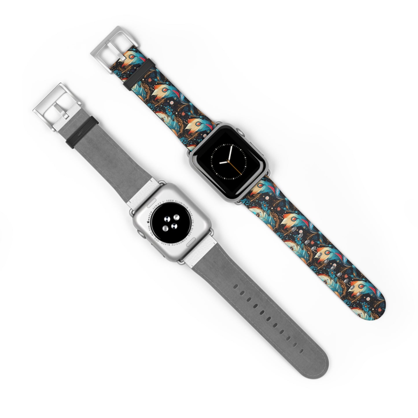 Ethereal Feathers Colorful Design Watch Band - Perfect Gift for Art Lovers,