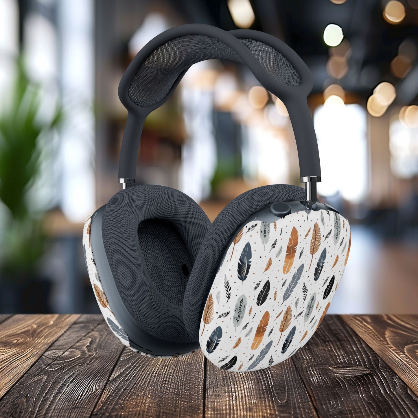 Whispering Feathers AirPod Max Covers — Boho Neutral Ear Pad Skins