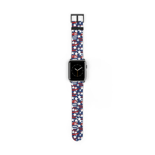 Patriotic Waves - Red, White & Blue Stars | USA Flag Design