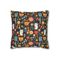 Whimsical Feline Garden Spun Polyester Square Pillow