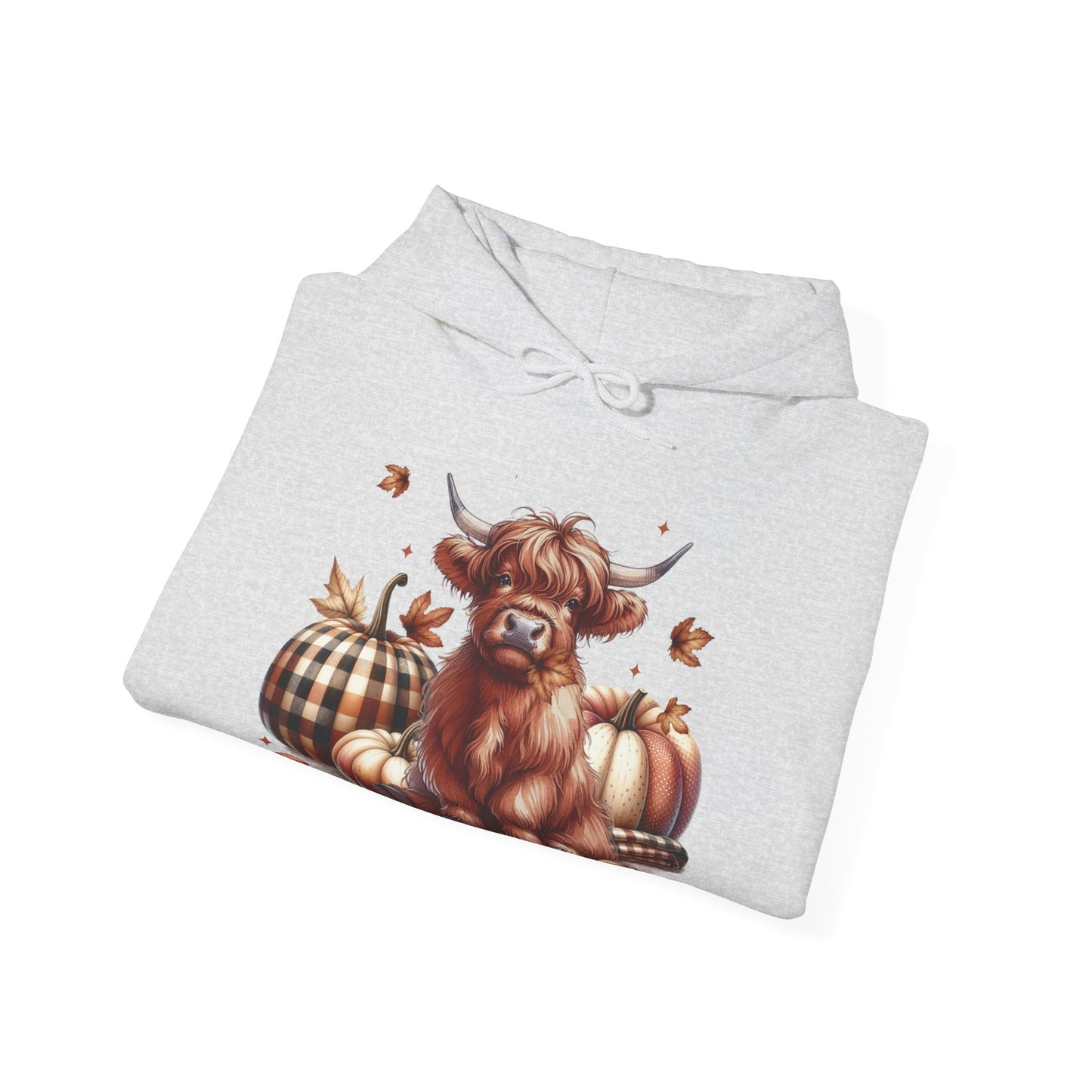 Autumn Highland Cow Charm Unisex Heavy Blend™ Hooded Sweatshirt