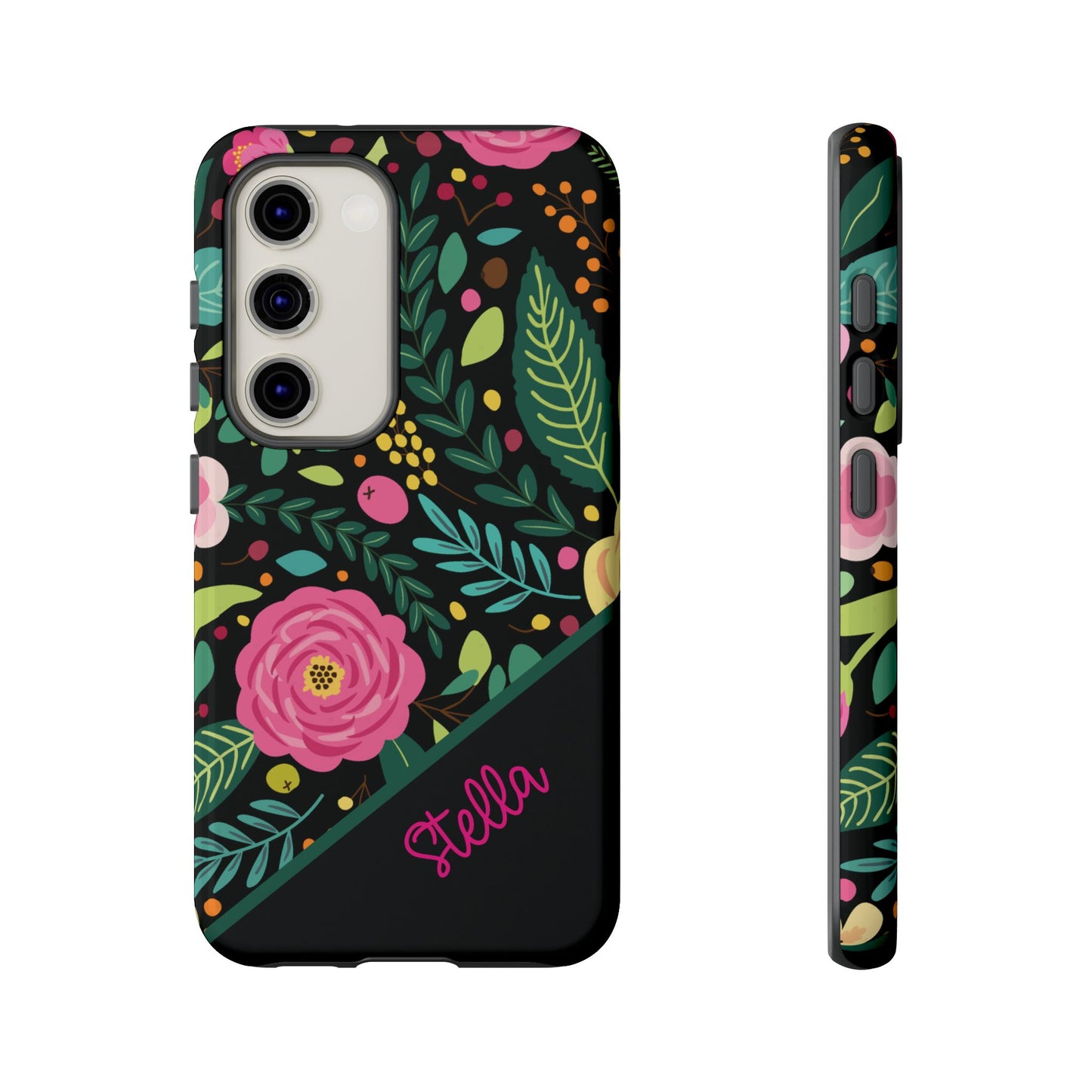 Personalized Floral Fantasy Samsung and Google Pixal Phone Case – Personalized Tough Cases with Colorful Garden Design